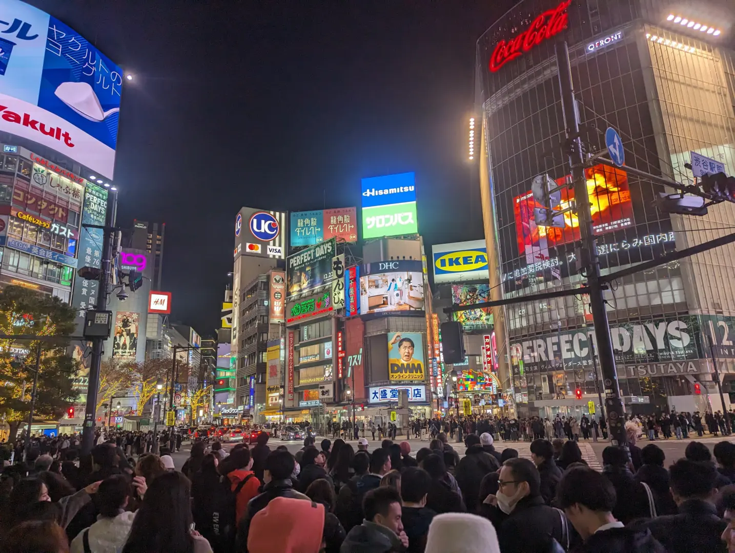 Shibuya crossing on a normal evening.